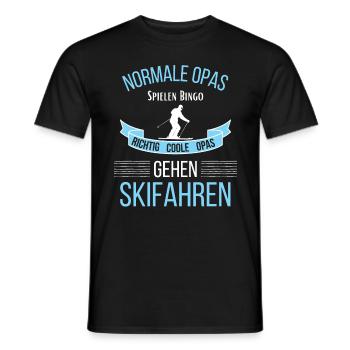 Opa Skifahren Skifahrer Alter Mann Geschenk - Männer T-Shirt - Schwarz - Vorne - AI Model Male 178 light (178cm)
