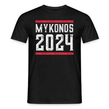 Jours fériés Mykonos 2024 - T-shirt homme - noir - Devant - AI Model Male 178 light (178cm)