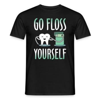GO FLOSS SELBST - Männer T-Shirt - Schwarz - Vorne - AI Model Male 178 light (178cm)