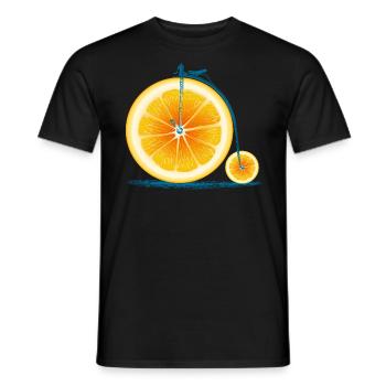 Orange vintage vieux vélo avec rétro cycle Cadre - T-shirt homme - noir - Devant - AI Model Male 178 light (178cm)