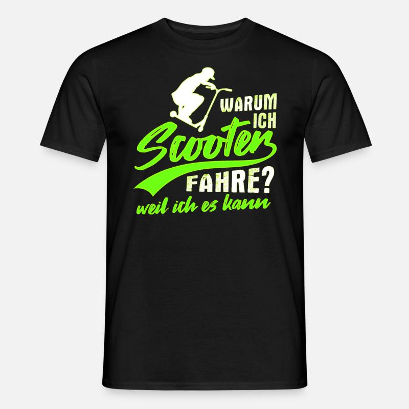 Stunt Scooter Tretroller Rollerfahrer Geschenk - Männer T-Shirt - Schwarz
