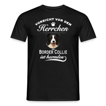 Border Collie -Vorsicht vor dem Herrchen - Männer T-Shirt - Schwarz - Vorne - AI Model Male 178 light (178cm)