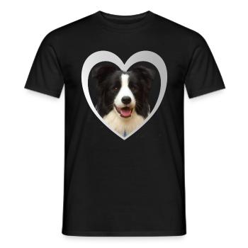 I Love my Border Collie - Heart Dog - Collie - Men's T-Shirt - black - Front - AI Model Male 178 light (178cm)