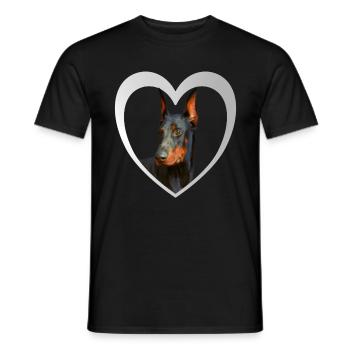 Dobermann - Dobermann Hund - Männer T-Shirt - Schwarz - Vorne - AI Model Male 178 light (178cm)