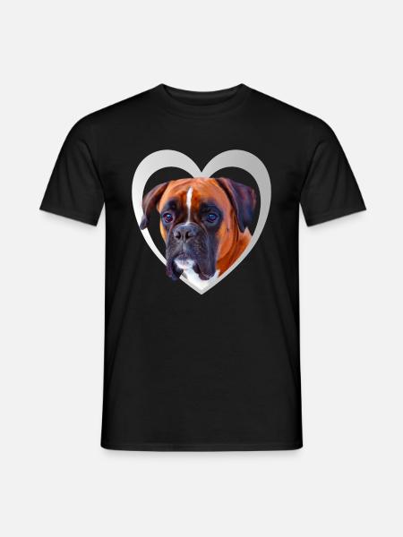 Ik hou van mijn Boxer - Boxer in het Hart - Boxer Dog - T-shirt herr - svart