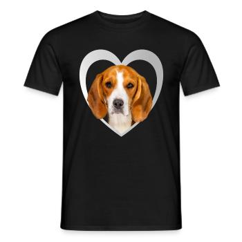 I Love My Beagle - HerzDesign - Beagle - T-shirt homme - noir - Devant - AI Model Male 178 light (178cm)
