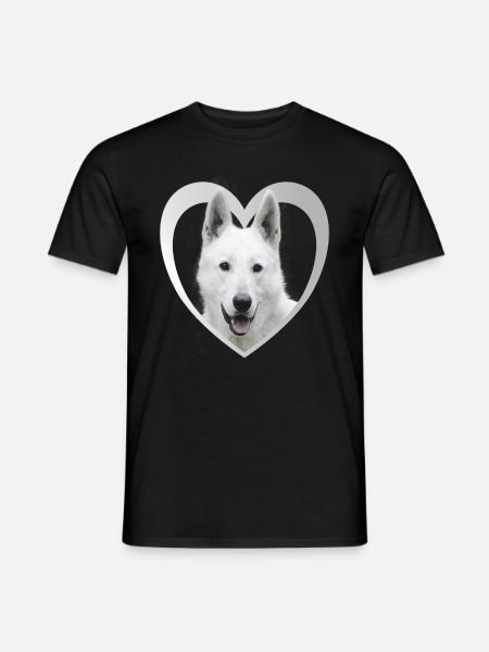 White Shepherd - White Shepherd Heart - Men's T-Shirt - black