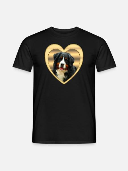 Berner Sennenhund - Berner Sennenhund Hund - Herz - Männer T-Shirt - Schwarz
