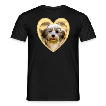 Havanese - Havanese Dog - Heart - Men's T-Shirt - black - Front - AI Model Male 178 light (178cm)