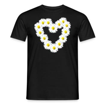 Heart Daisy Daisy Warm - Men's T-Shirt - black - Front - AI Model Male 178 light (178cm)