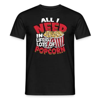 Popcorn Cinema Gift Gift Idea Film Mais Filma - Men's T-Shirt - black - Front - AI Model Male 178 light (178cm)