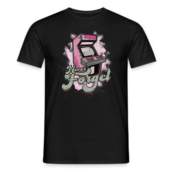 Retro Gamer Video Games Arcade Gaming Pinball Game - Men's T-Shirt - black - Front - AI Model Male 178 light (178cm)