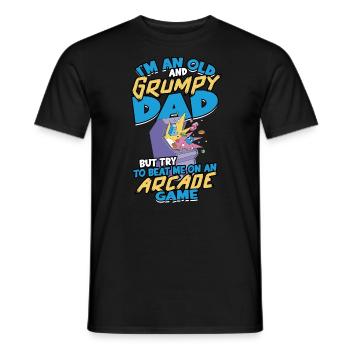 Retro Gamer Video Games Arcade Gaming Pinball Spike - Men's T-Shirt - black - Front - AI Model Male 178 light (178cm)
