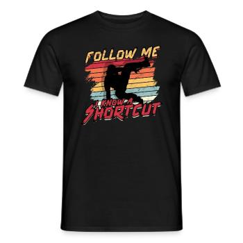 Parkour Freerunning Runner Back Flip Jumping - Men's T-Shirt - black - Front - AI Model Male 178 light (178cm)