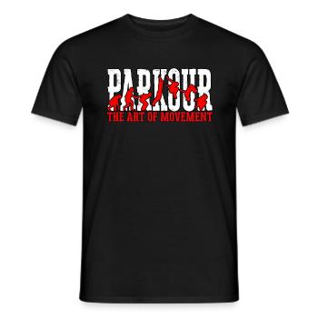 Parkour Freerunning Runner Back Flip Jumping - Men's T-Shirt - black - Front - AI Model Male 178 light (178cm)