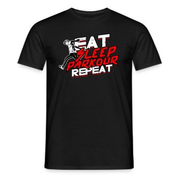 Parkour Freerunning Runner Back Flip Jumping - Men's T-Shirt - black - Front - AI Model Male 178 light (178cm)