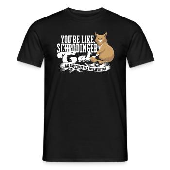 Schrodinger's cat superposition Quantum Physics - Men's T-Shirt - black - Front - AI Model Male 178 light (178cm)