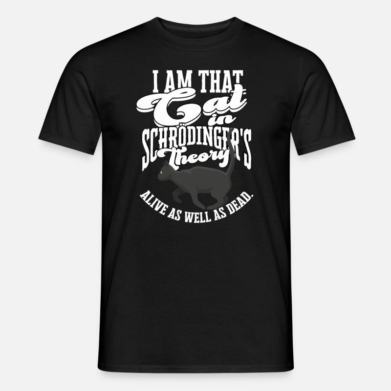 Schrodingers Katzentheorie Quantenphysik - Männer T-Shirt - Schwarz