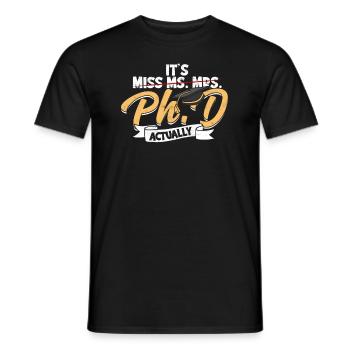 Il a en fait obtenu un doctorat - T-shirt homme - noir - Devant - AI Model Male 178 light (178cm)