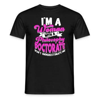 Woman with a doctoral philosophy - Men's T-Shirt - black - Front - AI Model Male 178 light (178cm)