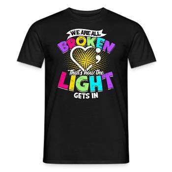 depression depressive sad gift idea unfortunate - Men's T-Shirt - black - Front - AI Model Male 178 light (178cm)