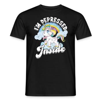 depression depressive sad gift idea unfortunate - Men's T-Shirt - black - Front - AI Model Male 178 light (178cm)