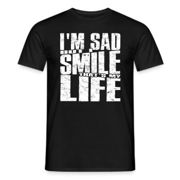 depression depressive sad gift idea unfortunate - Men's T-Shirt - black - Front - AI Model Male 178 light (178cm)