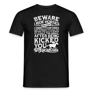 pferderennen pferd reiten pferde reiter geschenk g - Männer T-Shirt - Schwarz - Vorne - AI Model Male 178 light (178cm)