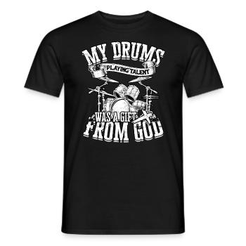 Drummer Jesus Cross Drummer Drummer - Men's T-Shirt - black - Front - AI Model Male 178 light (178cm)