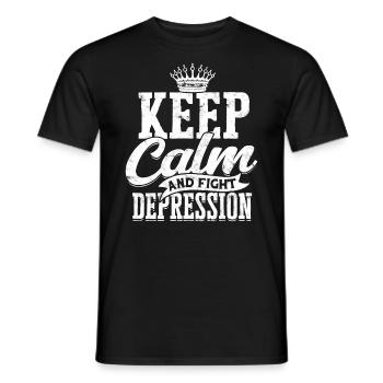 depression depressive sad idea unglückl - Men's T-Shirt - black - Front - AI Model Male 178 light (178cm)