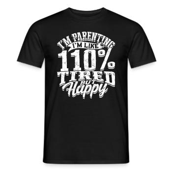 parents gift mother gift idea father family - Men's T-Shirt - black - Front - AI Model Male 178 light (178cm)