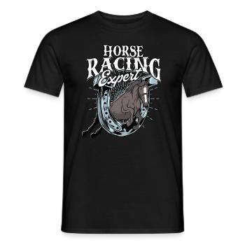 courses de chevaux balade à cheval chevaux cavalier cadeau g - T-shirt homme - noir - Devant - AI Model Male 178 light (178cm)
