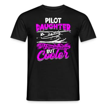 pilot flugzeug fliegen tochter geschenkidee gesche - Männer T-Shirt - Schwarz - Vorne - AI Model Male 178 light (178cm)