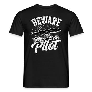 pilot flugzeug fliegen tochter geschenkidee gesche - Männer T-Shirt - Schwarz - Vorne - AI Model Male 178 light (178cm)