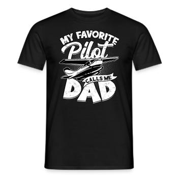 pilot flugzeug fliegen tochter geschenkidee gesche - Männer T-Shirt - Schwarz - Vorne - AI Model Male 178 light (178cm)