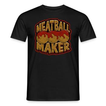 fleischklößchen essen spaghetti geschenk geschenki - Männer T-Shirt - Schwarz - Vorne - AI Model Male 178 light (178cm)
