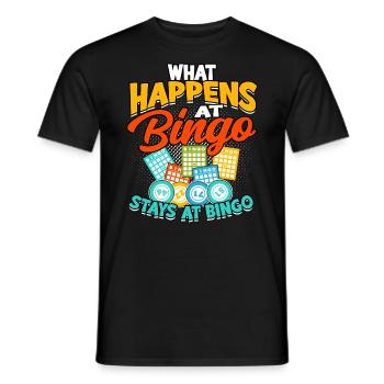 Bingo Jeu Joueur de bingo Grand-mère Loterie de jeu - T-shirt homme - noir - Devant - AI Model Male 178 light (178cm)