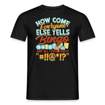 Bingo Jeu Joueur de bingo Grand-mère Loterie de jeu - T-shirt homme - noir - Devant - AI Model Male 178 light (178cm)