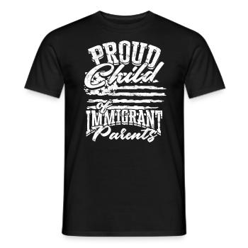 usa amerika einwanderer us bürger amerikanische fl - Männer T-Shirt - Schwarz - Vorne - AI Model Male 178 light (178cm)
