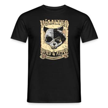 Recherché Le chat vivant de Schrödinger Physique quantique morte - T-shirt homme - noir - Devant - AI Model Male 178 light (178cm)