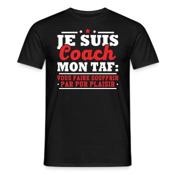 Je suis coach - humour cadeau sportif - T-shirt homme - noir - Devant - AI Model Male 178 light (178cm)