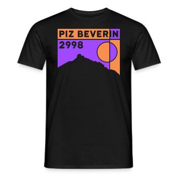 Piz Beverin Ski Tour Mountain Tour Tour Souvenirs Hiking - Men's T-Shirt - black - Front - AI Model Male 178 light (178cm)