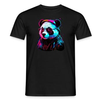 Panda-Hipster - Männer T-Shirt - Schwarz - Vorne - AI Model Male 178 light (178cm)