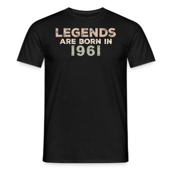 Légendes 1961 Vintage rétro anniversaire Original - T-shirt homme - noir - Devant - AI Model Male 178 light (178cm)