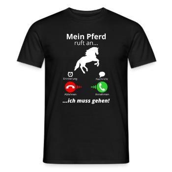 Cheval va à cheval fille drôle équitation écurie - T-shirt homme - noir - Devant - AI Model Male 178 light (178cm)