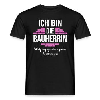 Bauherrin Hausbau Haus Richtfest Spatenstich Idee - Männer T-Shirt - Schwarz - Vorne - AI Model Male 178 light (178cm)