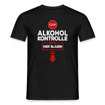 Alkoholkontrolle Suff Party Gruppe Alkohol Blasen - Männer T-Shirt - Schwarz - Vorne - AI Model Male 178 light (178cm)