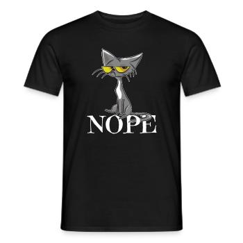 Cat Nope - Men's T-Shirt - black - Front - AI Model Male 178 light (178cm)