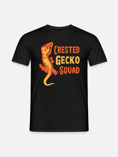 Crested Gecko Squad Nette Reptilien-Echse - Männer T-Shirt - Schwarz