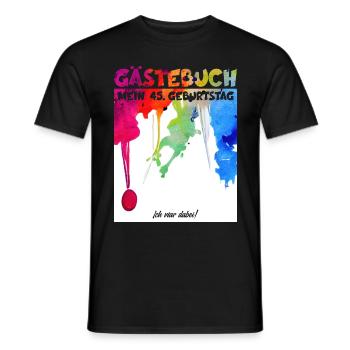 45. GEBURTSTAG GÄSTEBUCH 45 JAHRE GÄSTELISTE - Männer T-Shirt - Schwarz - Vorne - AI Model Male 178 light (178cm)
